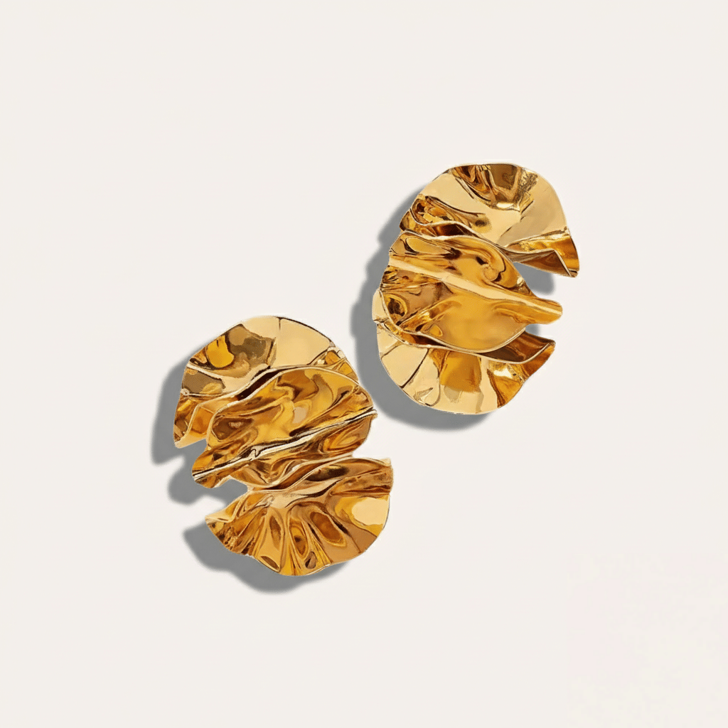 18K Sculpted Wave Earrings - 166_79ec5824-f5c2-4384-9535-93382e3e9724