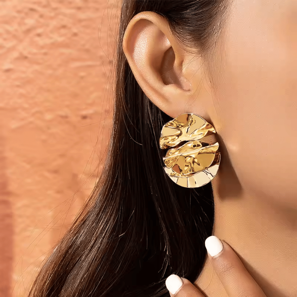 18K Sculpted Wave Earrings - 168_ea5f6936-f09c-448f-92d9-f19deb5bce60