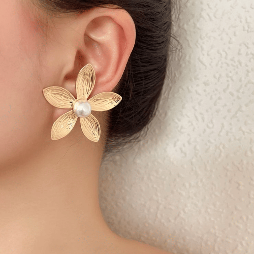 18K Floral Pearl Earrings - 181_f3a2c284-a887-4102-893d-de92b98d6cdb