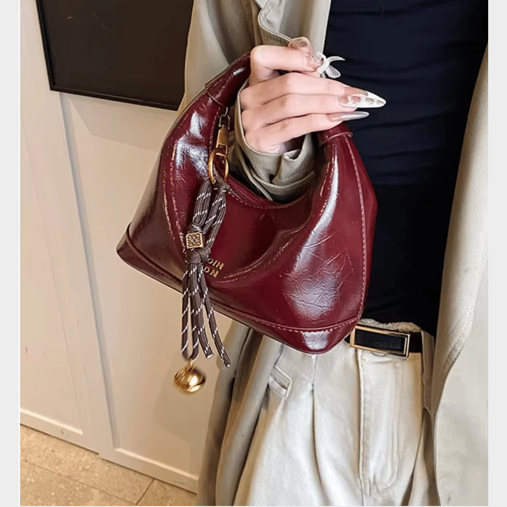 Maroon Mini Crescent Bag - 358