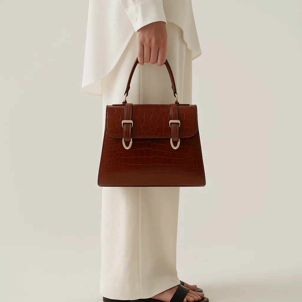 Vegan Leather Florence Buckle Satchel - 41_cb9eca82-1c58-4a5a-9284-538079e04d86