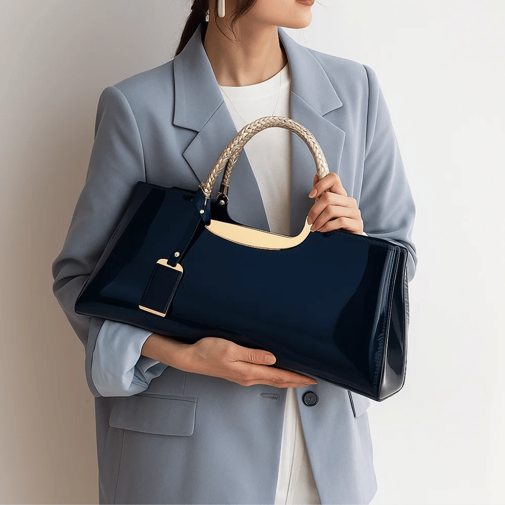 Midnight Blue Glossy Satchel - 5_0461ec45-11e7-4fef-aada-18d30ccc47ea