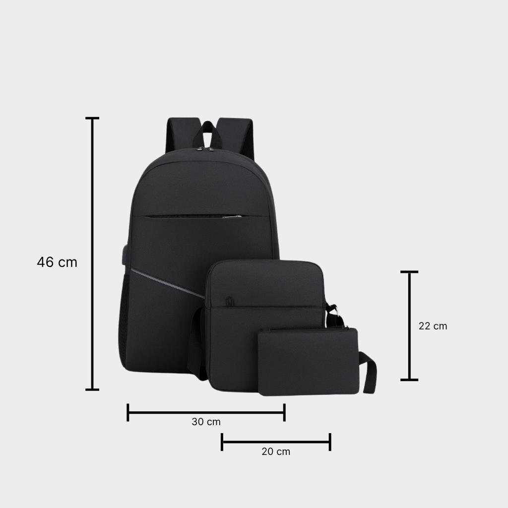 3‑Piece Nylon Backpack, Sling Bag and Tote Set - 84